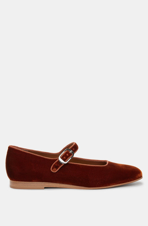 Mary Jane Brick Velvet Shoe