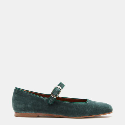 Mary Jane Eucalyptus Velvet Shoe