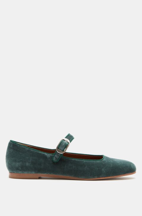 Mary Jane Eucalyptus Velvet Shoe