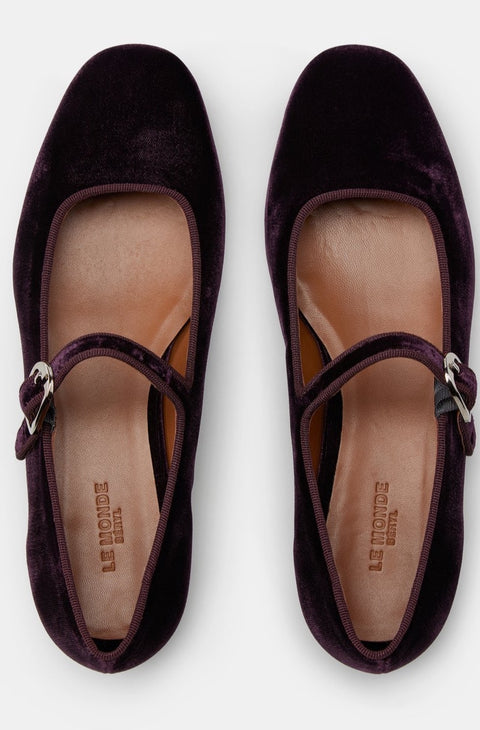 Mary Jane Purple Velvet Shoe
