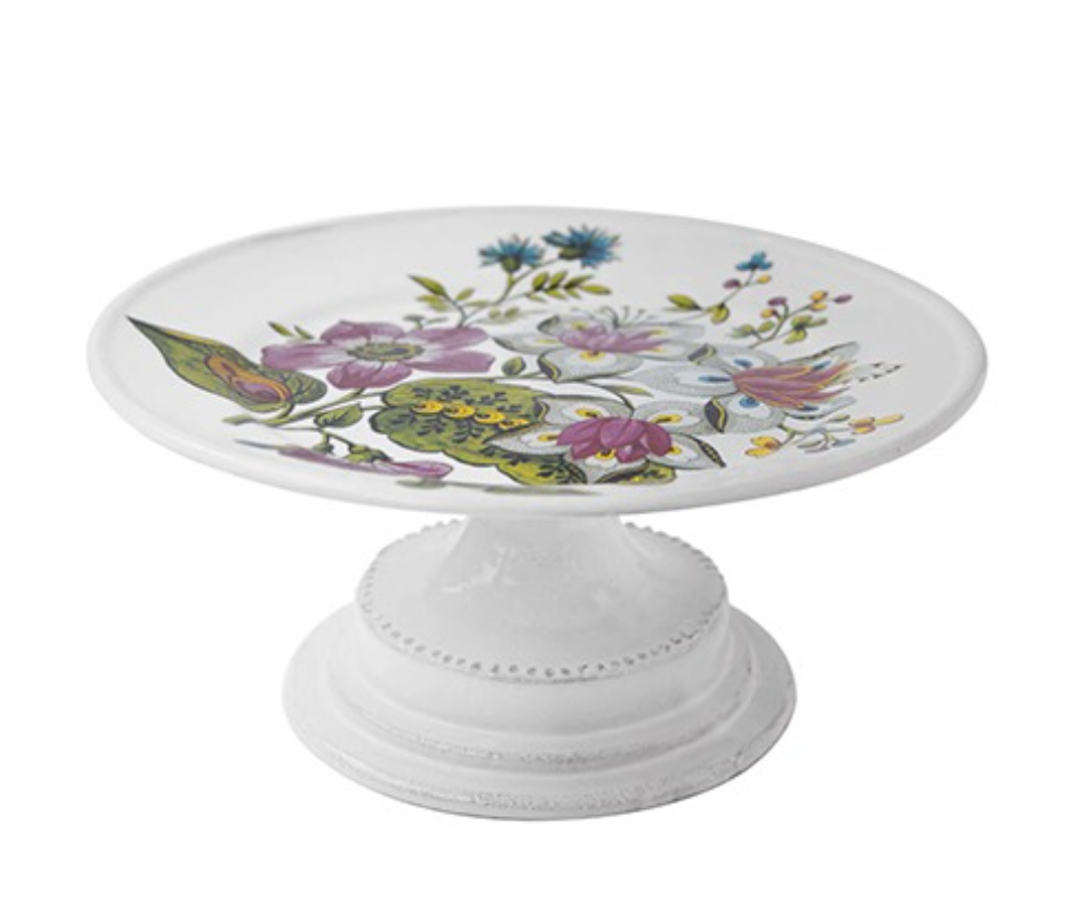 Floral Wallpaper Plate on Stand