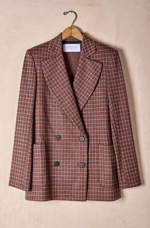 Oversized Tattersall Tweed Blazer