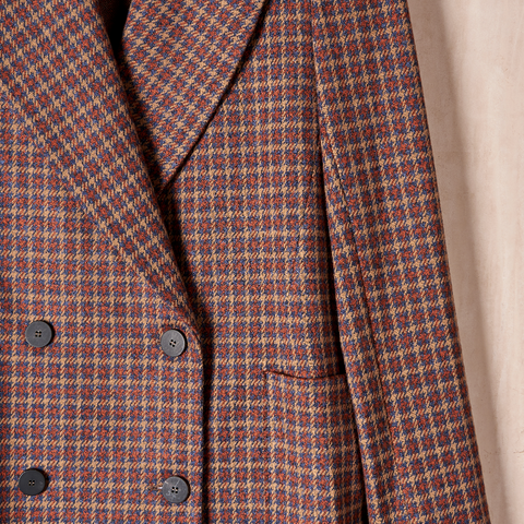 Oversized Tattersall Tweed Blazer