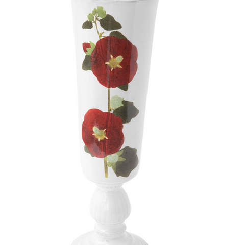 Red Hollyhock Vase