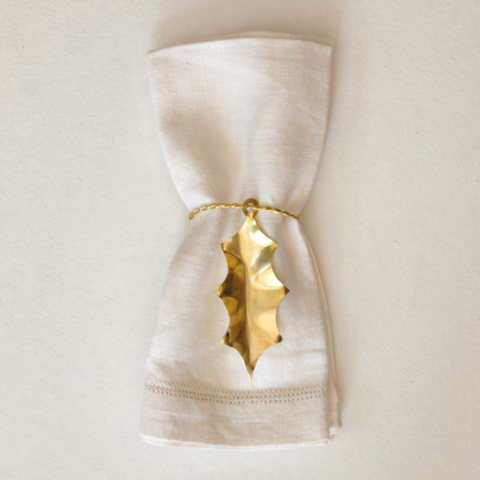 Holly Brass Napkin Ring (Set of Four)