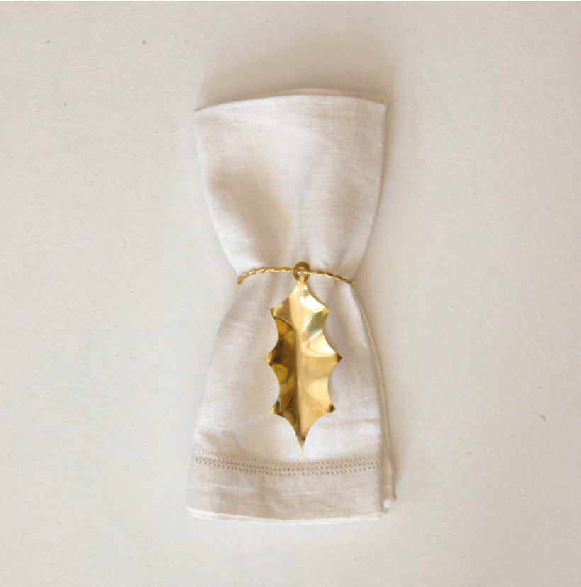 Holly Brass Napkin Ring (Set of Four)