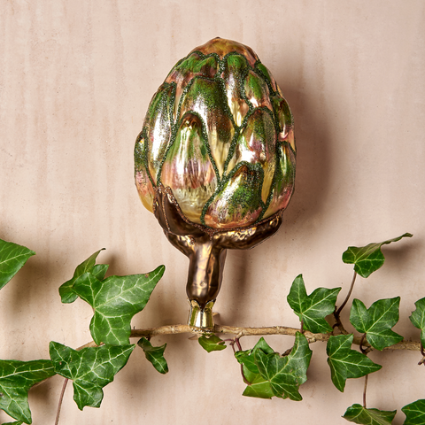 Artichoke Glass Ornament