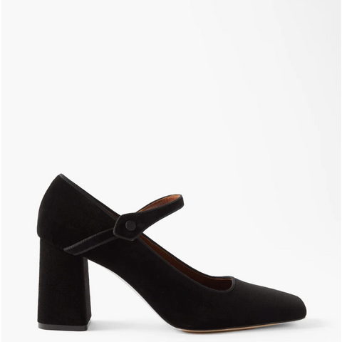 Mary Jane Black Velvet Shoe