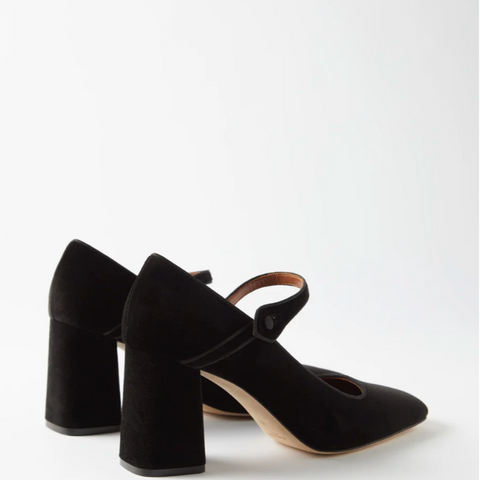 Mary Jane Black Velvet Shoe