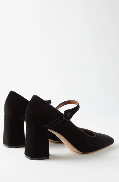 Mary Jane Black Velvet Shoe