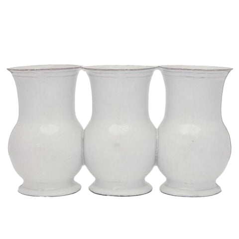 White Ceramic Colbert Triple Vase