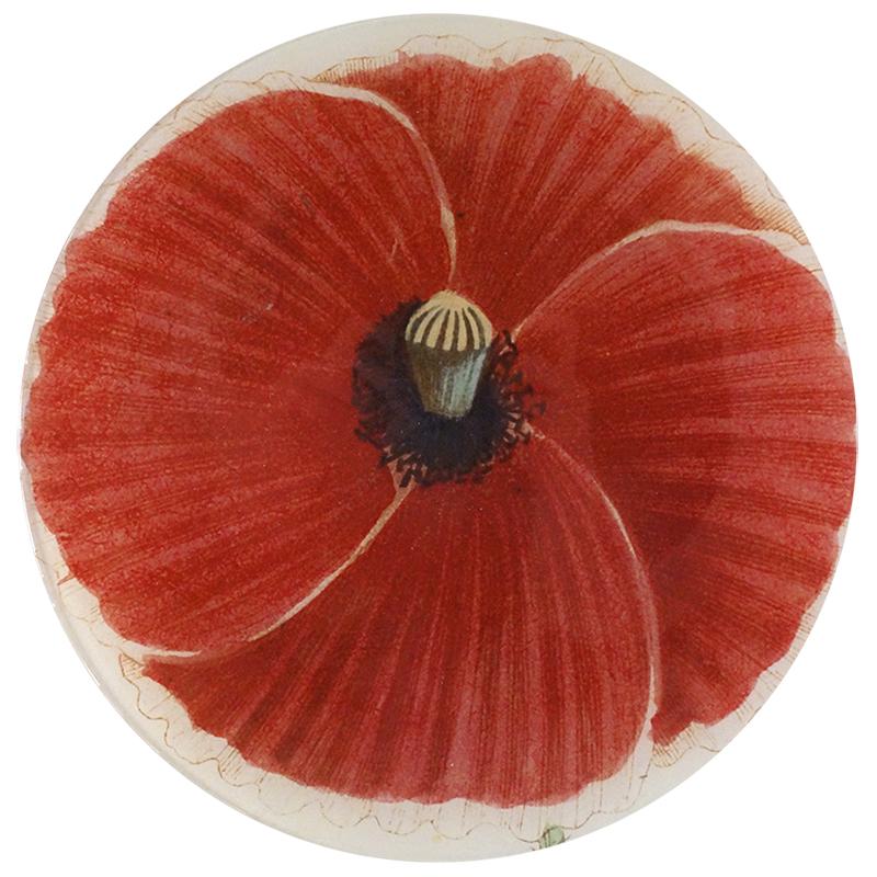 Dark Red Poppy Plate