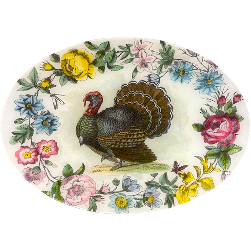 Turkey & Flowers tray