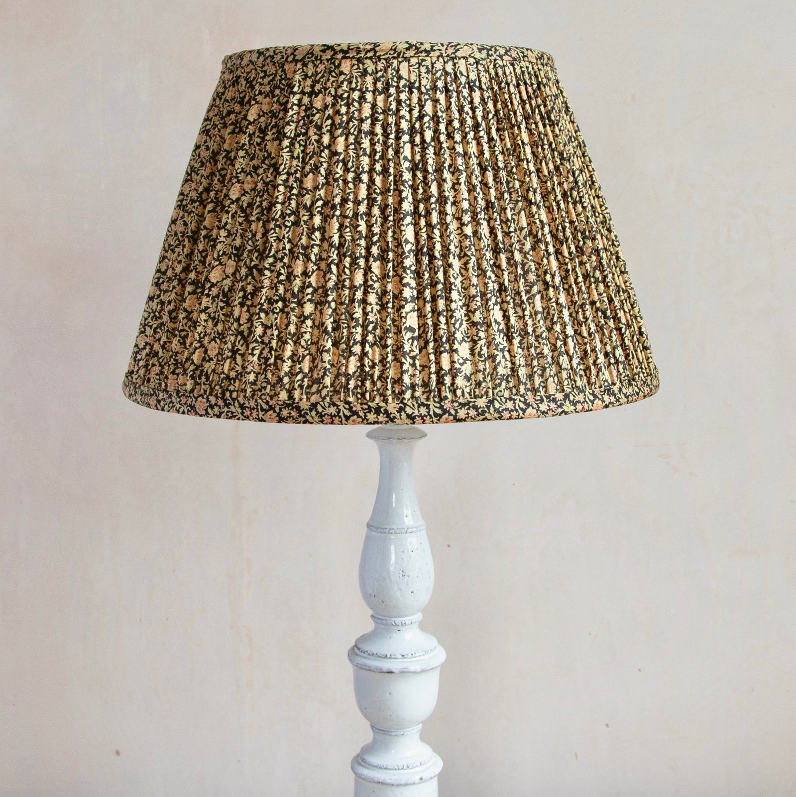 White Positano Lamp Base with Yellow and Black lampshade example