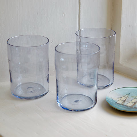 Petrol Blue Mouth Blown Tumbler
