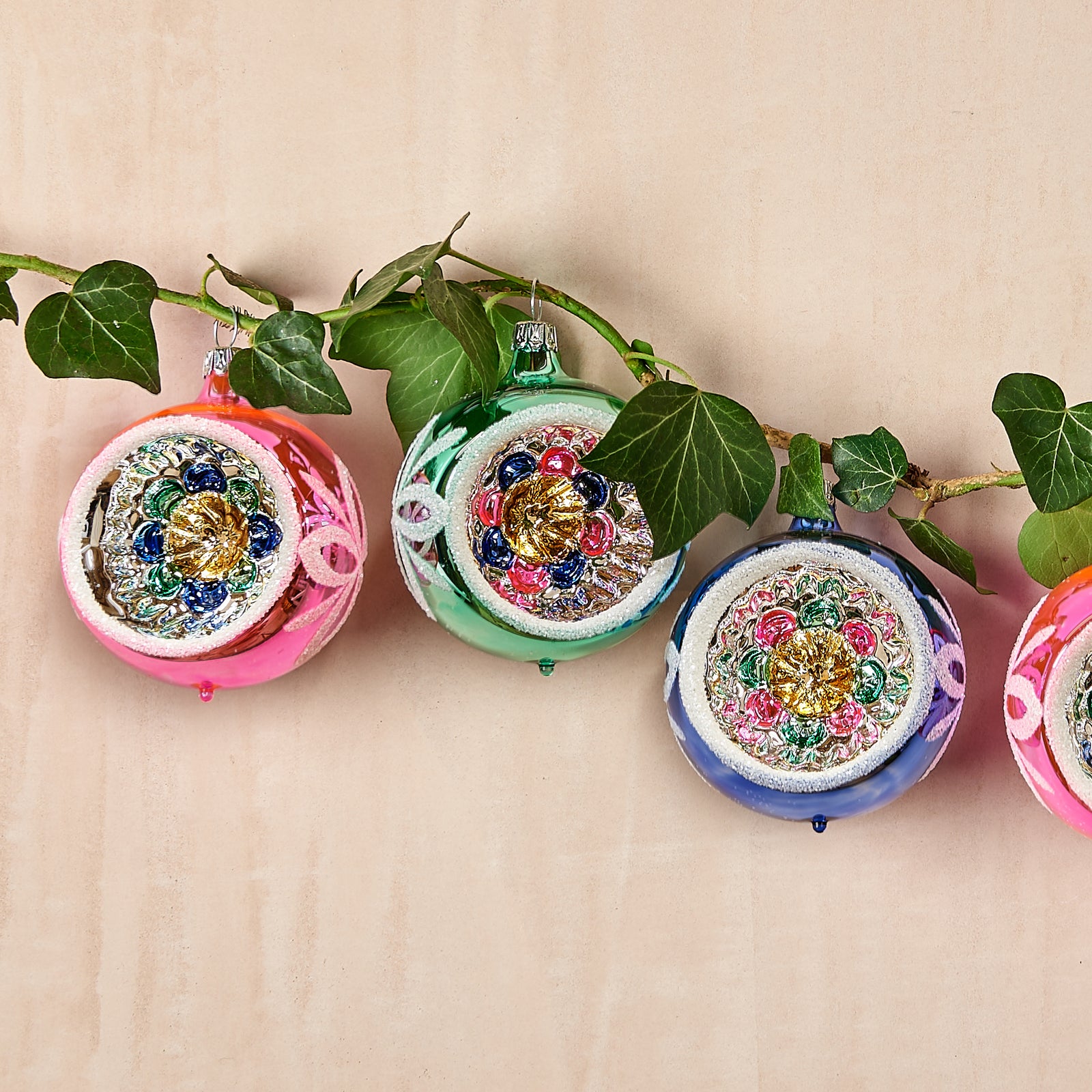 Floral Multi-Colour Ball Ornaments (Set of Six)