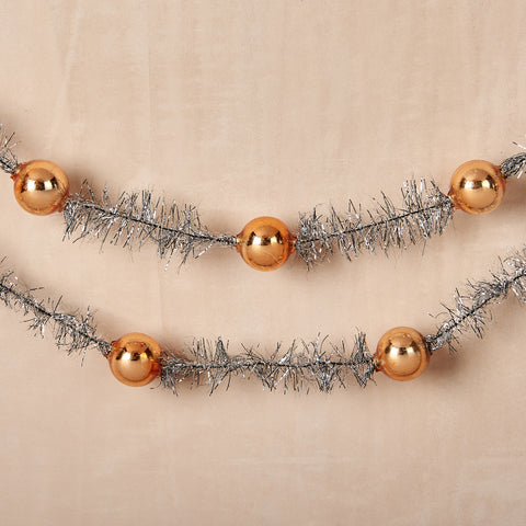 Gold Ball and Silver Tinsel Garland