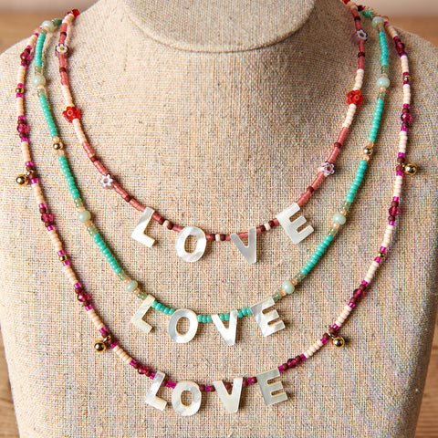 LOVE Beaded Necklace