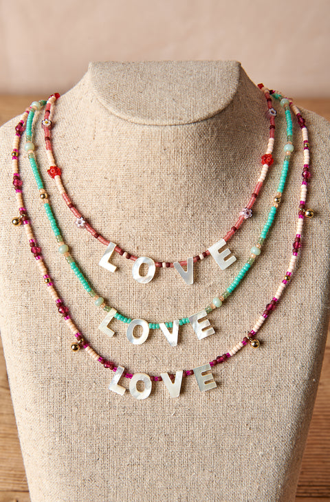 LOVE Beaded Necklace