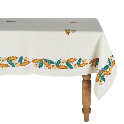 Oak Leaf and Acorn Linen Tablecloth