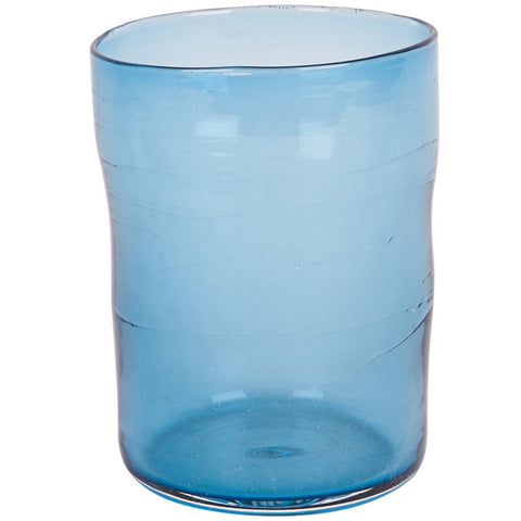 Mouth Blown Juice Glass, Light Sea Blue