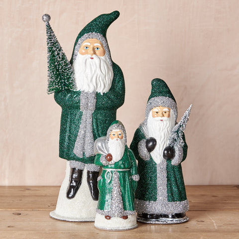 Green Glitter Santa Candy Box Decorations