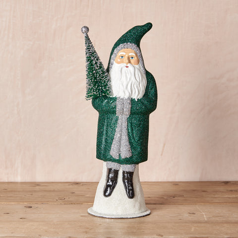 Green Glitter Santa Candy Box Decorations