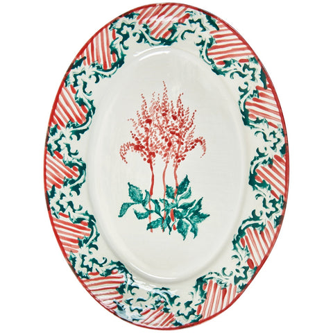 Red Stripe Medium Platters