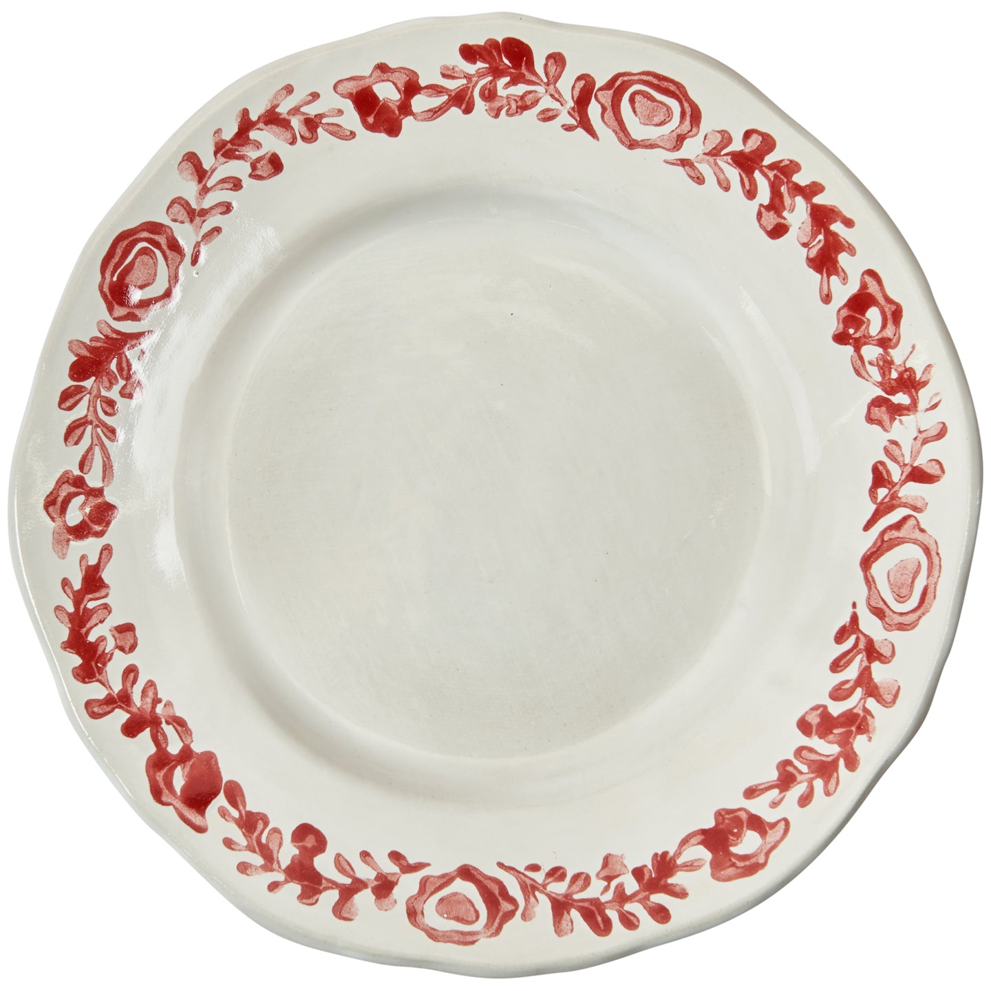 Red Wreath Salad Plates (Pair)