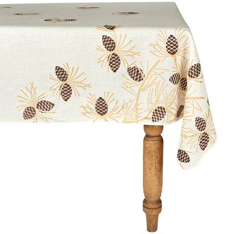 Pinecone Linen Tablecloth