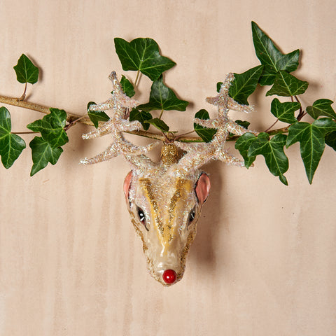 Reindeer Glass Ornament