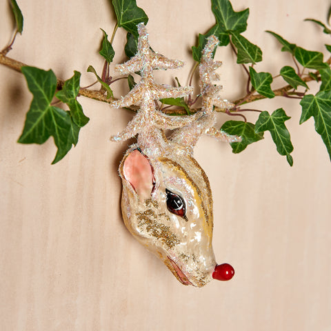 Reindeer Glass Ornament