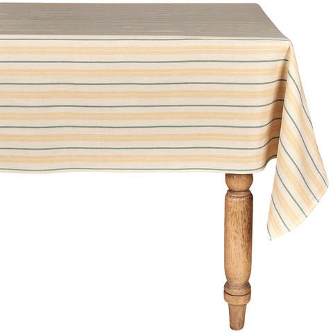 Ochre Stripe Cotton Tablecloth