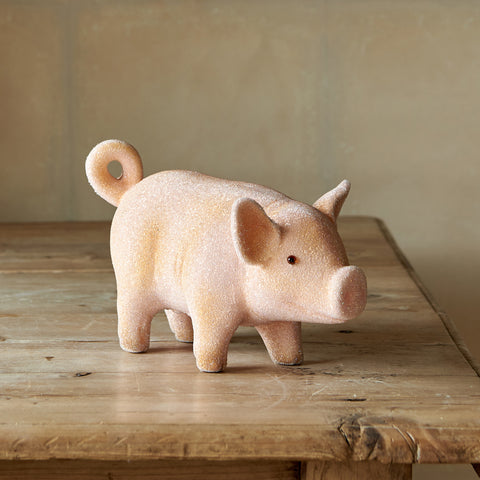 Papier-Mâché Beaded Pig Decoration