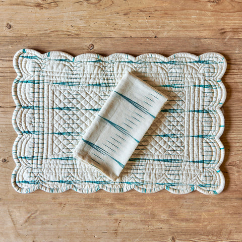 Quilted Ikat Placemat & Napkin Set