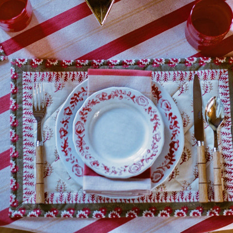 Red Wreath Side Plates (Pair)