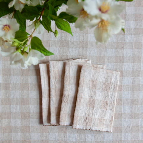 Crème Vintage Gingham Napkin