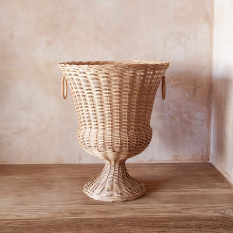 Medici Wicker Pedestal and Vase