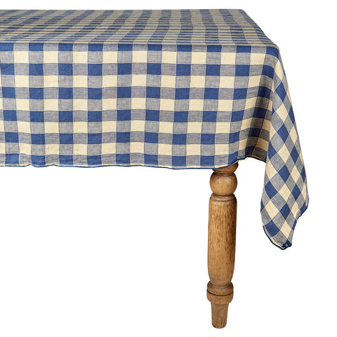 Bleu de Delft Vintage Gingham Tablecloth