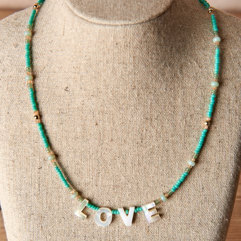 LOVE Beaded Necklace