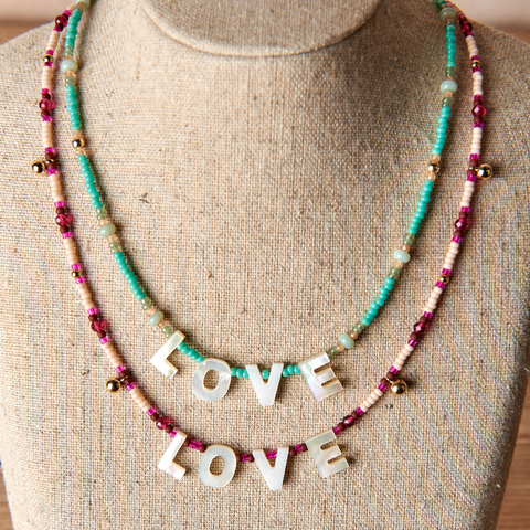 LOVE Beaded Necklace