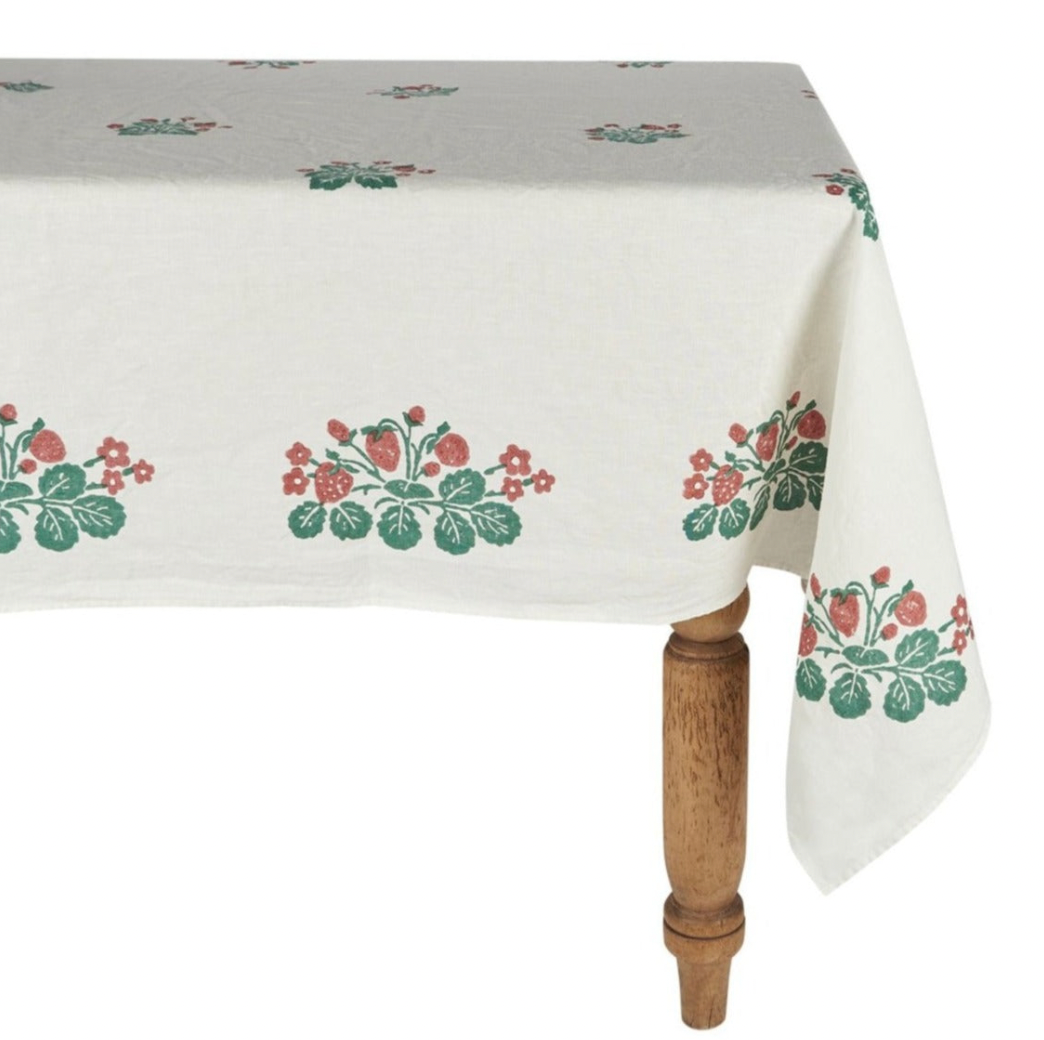 Strawberry Linen Tablecloth