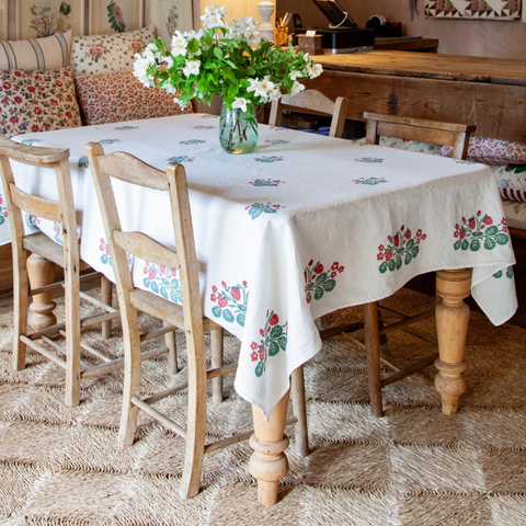 Strawberry Linen Tablecloth