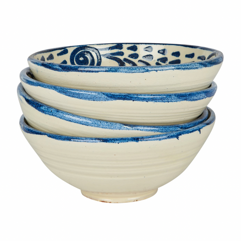 Blue Small Ceramic Cereal Bowl