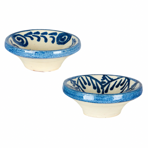 Blue Ceramic Condiment Bowls (Pair)