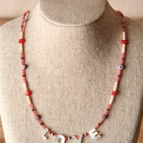 LOVE Beaded Necklace