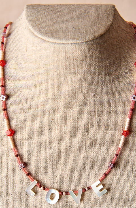 LOVE Beaded Necklace