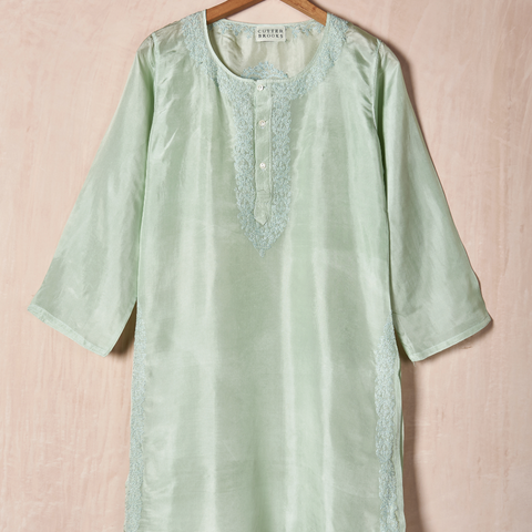 Hand-Embroidered Silk Tunic